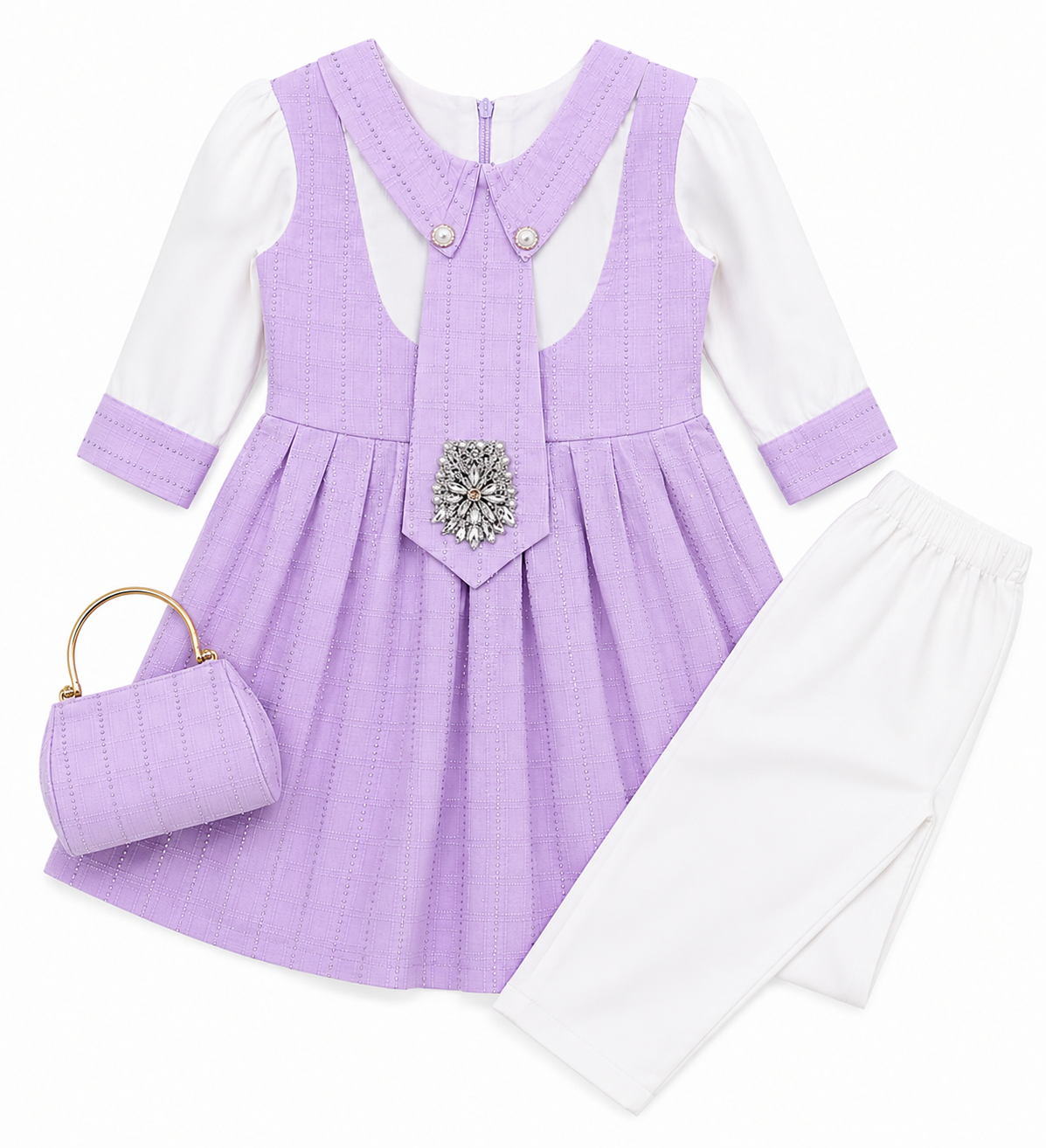 Lavender Fancy Frock Suit with purse and trouser
